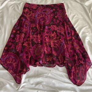 Bandolino Asymmetrical Skirt in Pink and Purple Floral